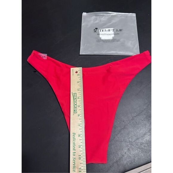 TEMPT ME Women's Size XL Red High Thigh Bathing Suit Swim Bottoms Only New - Picture 10 of 10